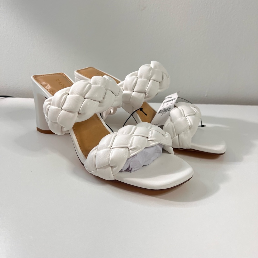 Express Braided Double Band Block Heel Sandals size 8